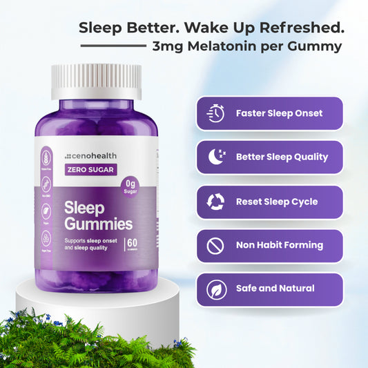 Cenohealth Sleep Gummies – For Better Sleep, Relaxation, Deep Rest & Recovery | Sugar-Free (60s)
