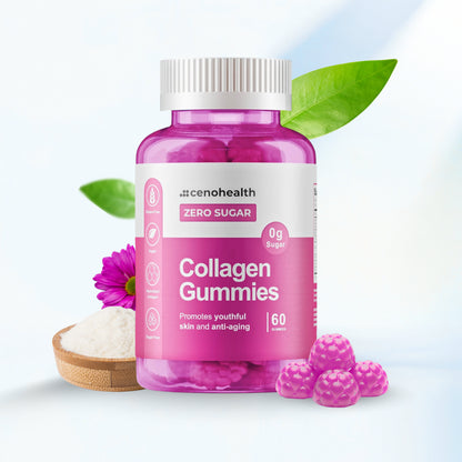 Cenohealth Collagen Gummies – For Glowing Skin, Anti-Wrinkle, Hair & Nail Growth | Sugar-Free | 60s