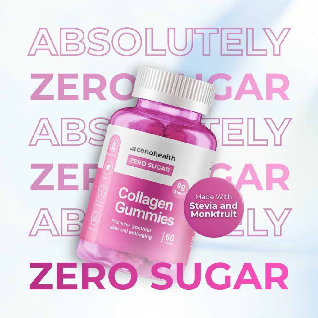 Cenohealth Collagen Gummies – For Glowing Skin, Anti-Wrinkle, Hair & Nail Growth | Sugar-Free | 60s
