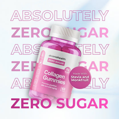 Cenohealth Collagen Gummies – For Glowing Skin, Anti-Wrinkle, Hair & Nail Growth | Sugar-Free | 60s